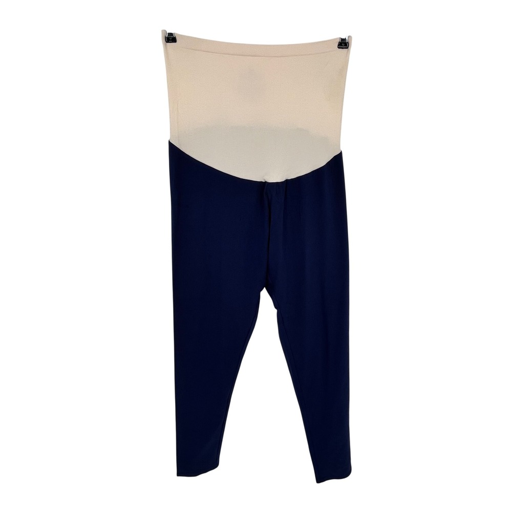 Destination Maternity Core Leggings Women Large Navy Blue Bump Support Ankle